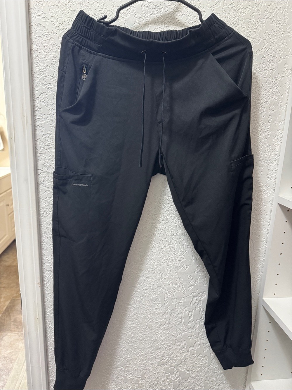 Women’s Black Jogger Scrub Pants with Elastic Waist